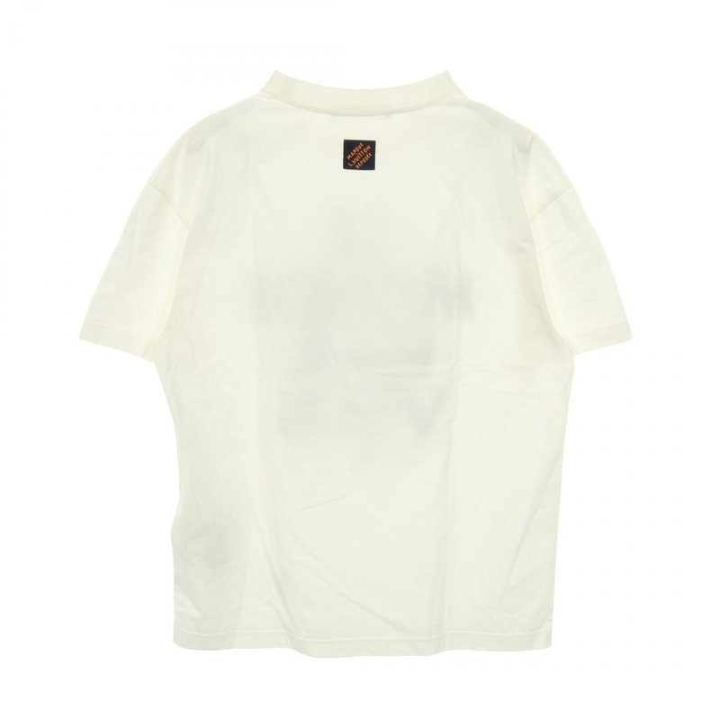 路易威登圖案T卹 #XS RM251M NPG HSY83W 純棉 白色 海軍藍 二手 男款-1