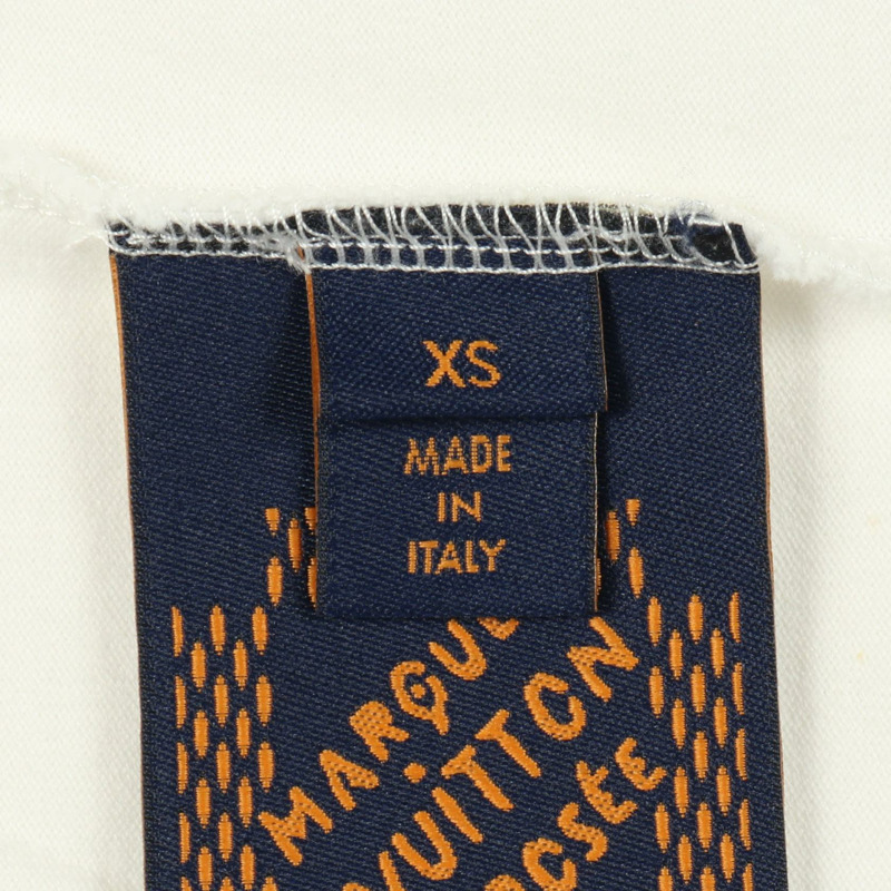 路易威登圖案T卹 #XS RM251M NPG HSY83W 純棉 白色 海軍藍 二手 男款-4