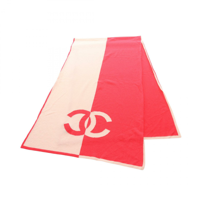 香奈兒 COCO Mark 披肩圍巾 粉紅 二手 女士 CC-0