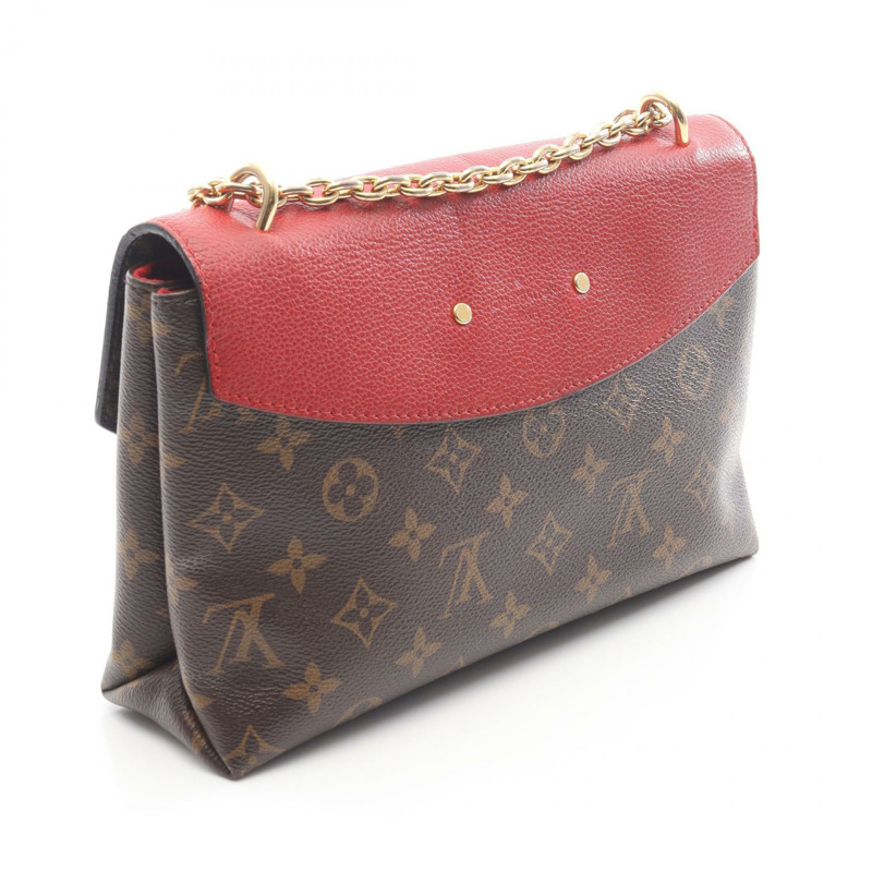 路易威登 Sun Placide 鏈條單肩背包 M43713 Monogram 皮革 Cerise-1