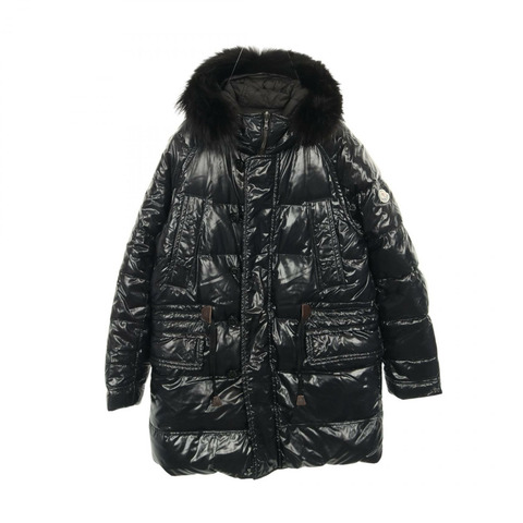 MONCLER 男士黑色尼龍聚酯羽絨外套（二手）