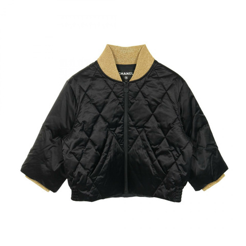 香奈兒菱格紋羽絨外套 P57120V43068 尼龍黑色金色二手女款