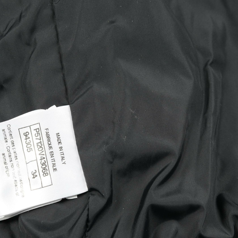 香奈兒菱格紋羽絨外套 P57120V43068 尼龍黑色金色二手女款-7