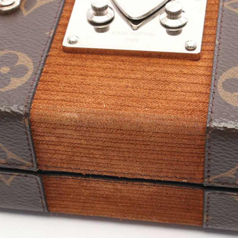 路易威登 Petit Malle 單肩斜背包 Monogram 皮革燈芯絨二手-6