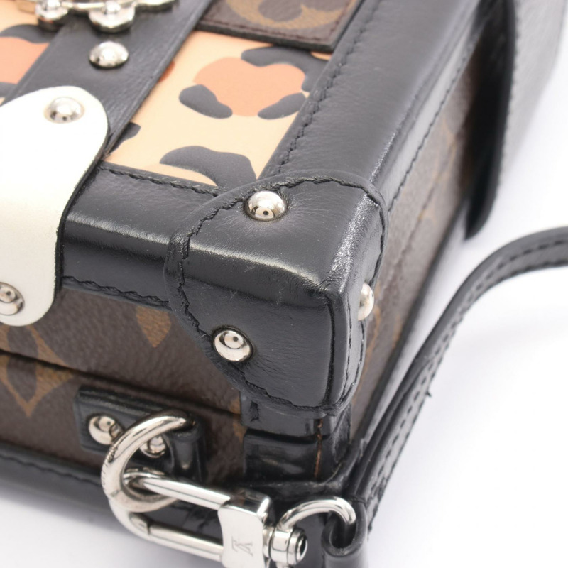 路易威登 Petit Malle 單肩斜背包 Monogram 皮革燈芯絨二手-7