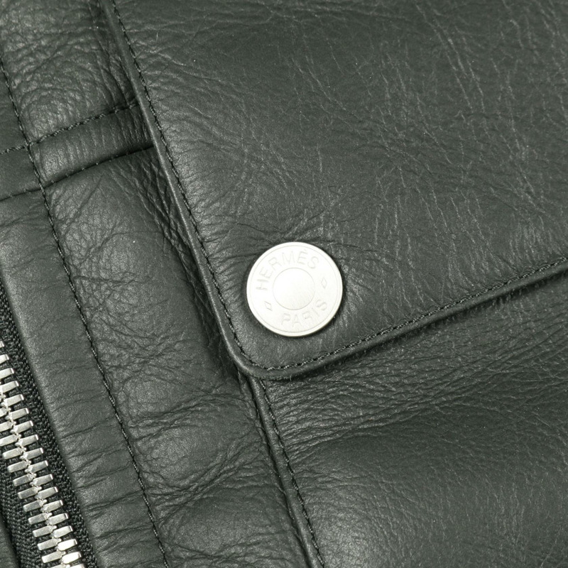 愛馬仕 Serie 扣環 其他外套 羊毛灰藍色 二手男士-9