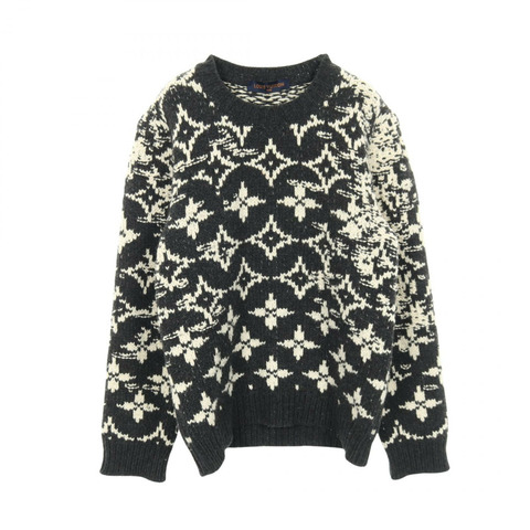 路易威登 (LOUIS VUITTON) 扭曲Monogram針織衫 #M 毛衣 RM202 TPA HJN85W 羊毛灰色