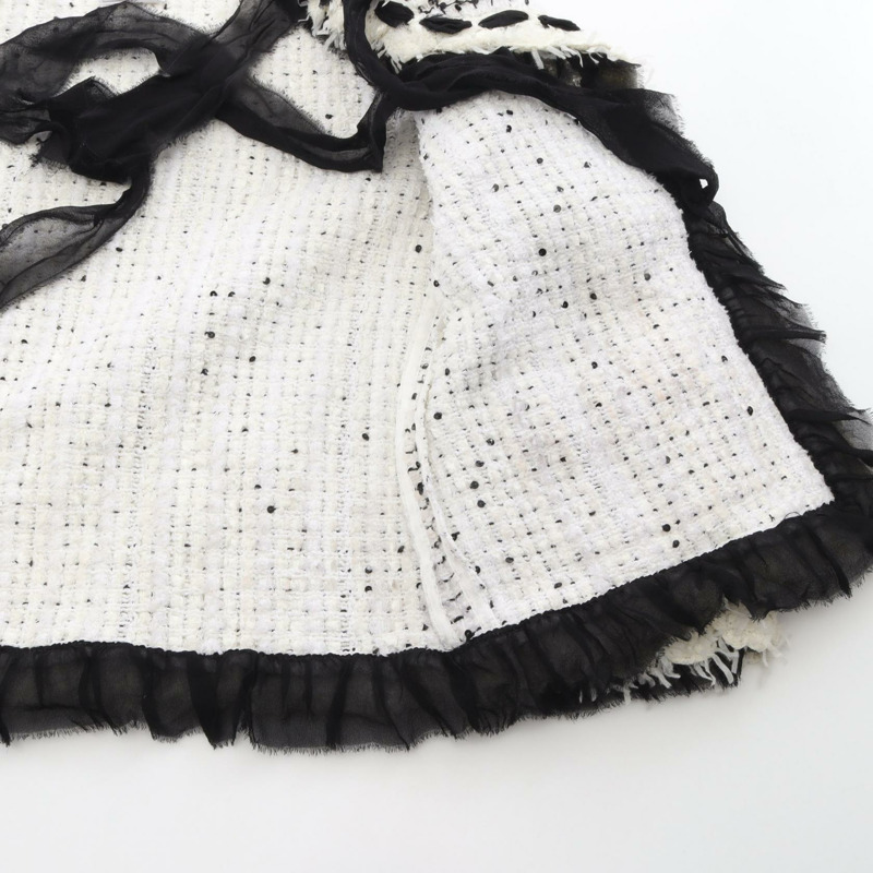 香奈兒 無色外套 P25414 W03520 尼龍絲聚酯纖維/棉 白色 黑色 二手 女士-5