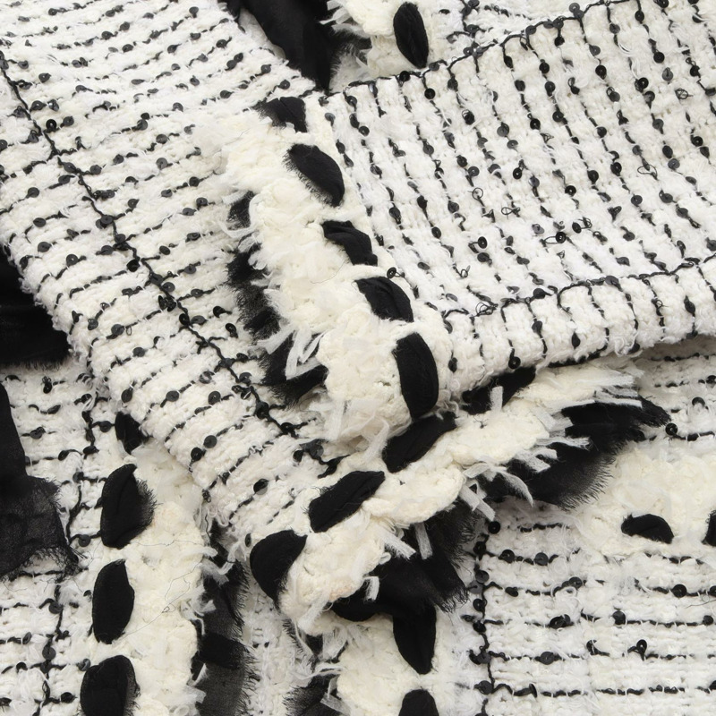 香奈兒 無色外套 P25414 W03520 尼龍絲聚酯纖維/棉 白色 黑色 二手 女士-7