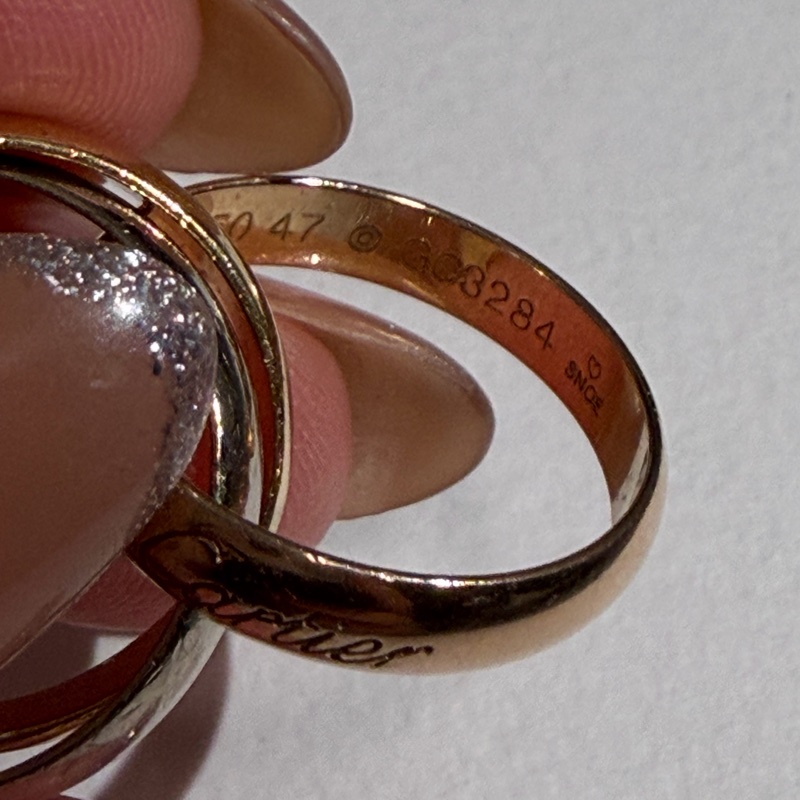Cartier Trinity Classic 18K 卡地亞 三環戒指-4