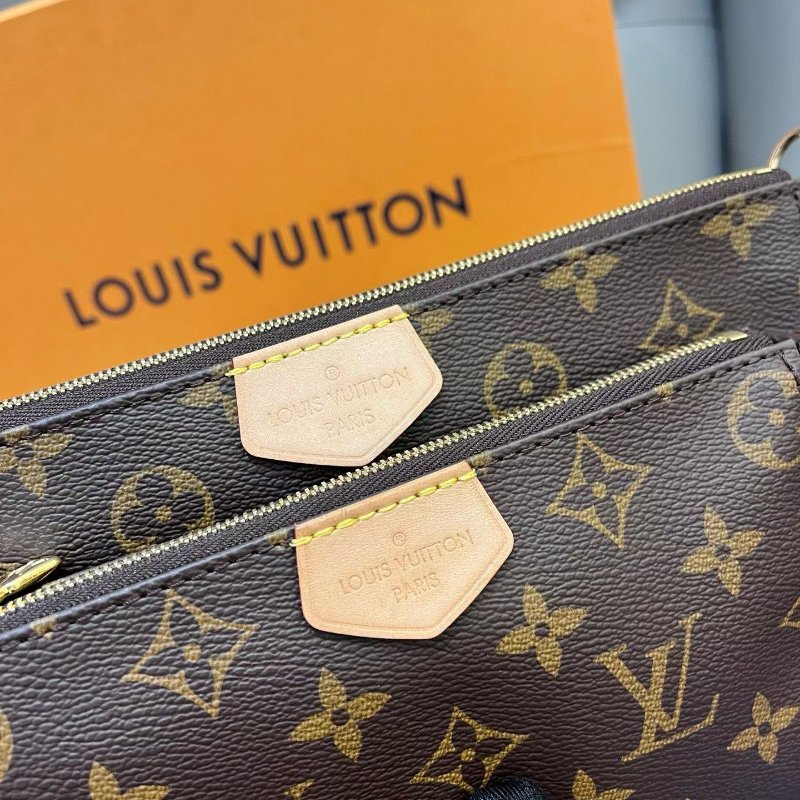 芯片款 路易威登/Louis Vuitton 粉肩帶五合一 老花鏈條包-4