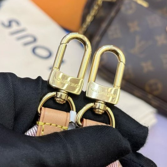 芯片款 路易威登/Louis Vuitton 粉肩帶五合一 老花鏈條包-10