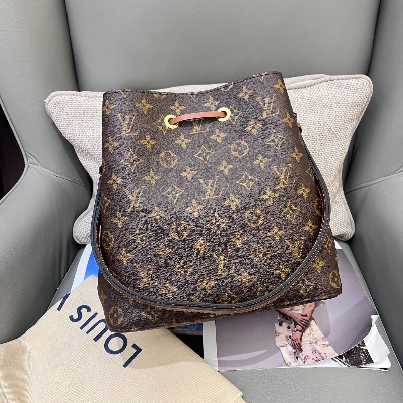 近新品 路易威登/Louis Vuitton 老花焦糖noe水桶包 芯片款-1
