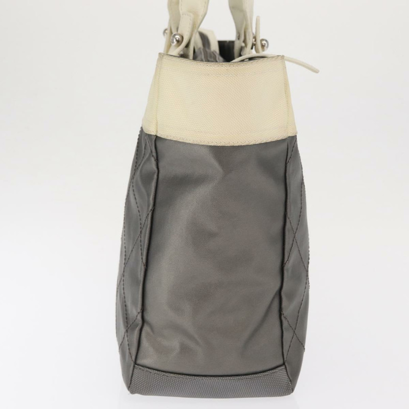 【日本直送】香奈兒巴黎比亞里茨GM托特包 尼龍 銀色 CC Auth BA10114-3