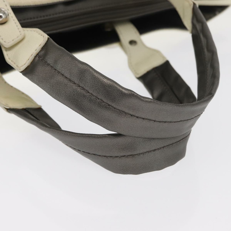 【日本直送】香奈兒巴黎比亞里茨GM托特包 尼龍 銀色 CC Auth BA10114-6