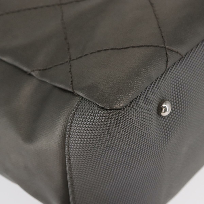 【日本直送】香奈兒巴黎比亞里茨GM托特包 尼龍 銀色 CC Auth BA10114-8