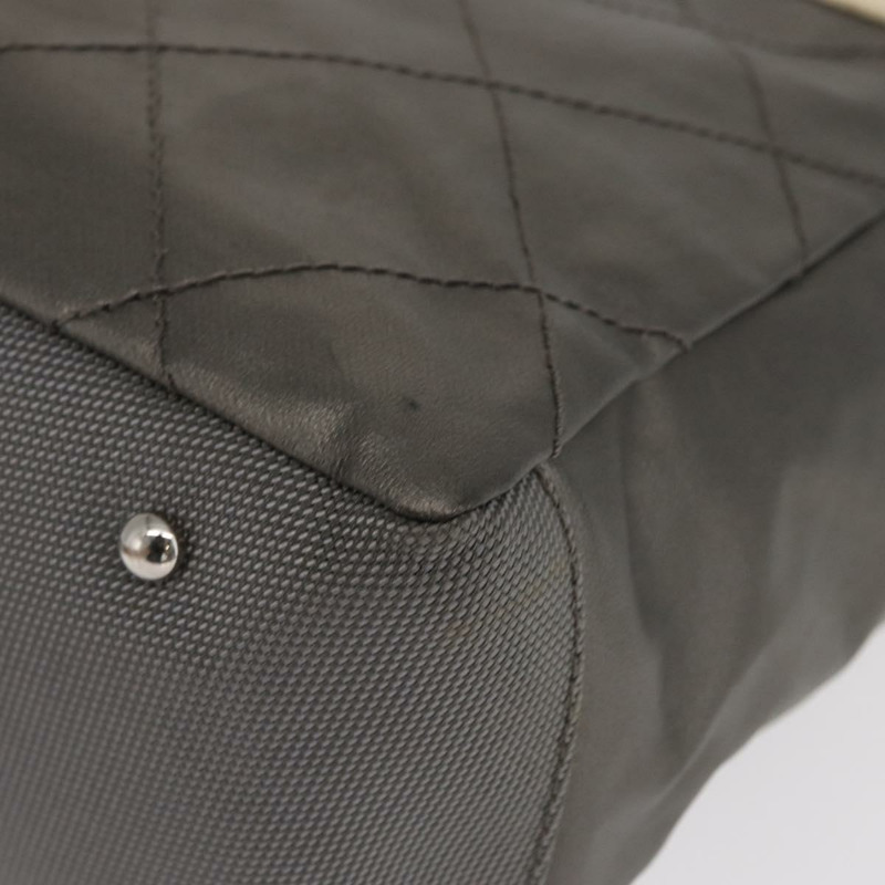 【日本直送】香奈兒巴黎比亞里茨GM托特包 尼龍 銀色 CC Auth BA10114-13