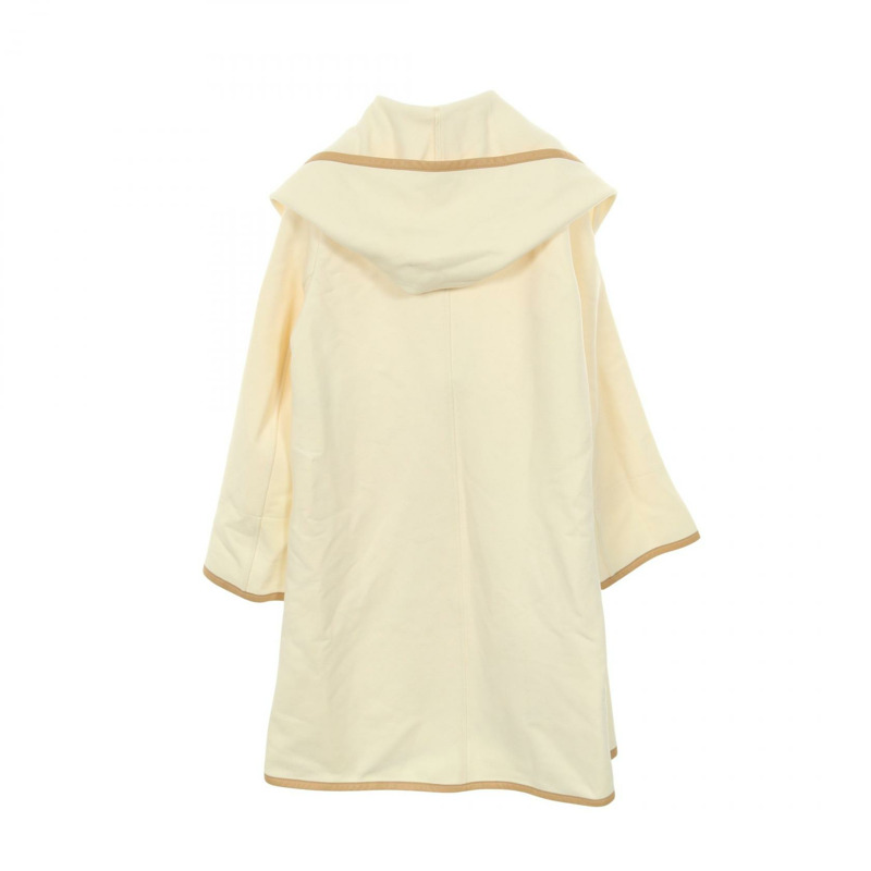愛馬仕連帽裹身大衣 其他外套 羊毛羊絨 米色 米色 米色 二手 女款-1