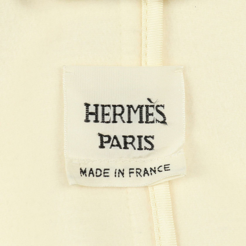 愛馬仕連帽裹身大衣 其他外套 羊毛羊絨 米色 米色 米色 二手 女款-2