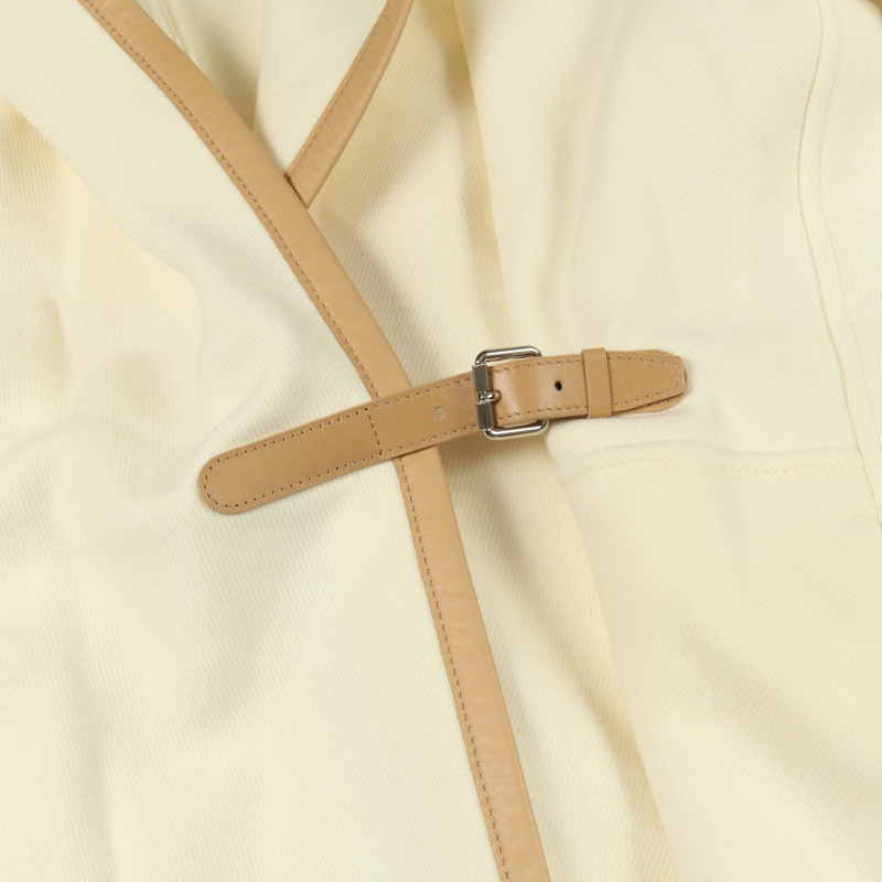 愛馬仕連帽裹身大衣 其他外套 羊毛羊絨 米色 米色 米色 二手 女款-5