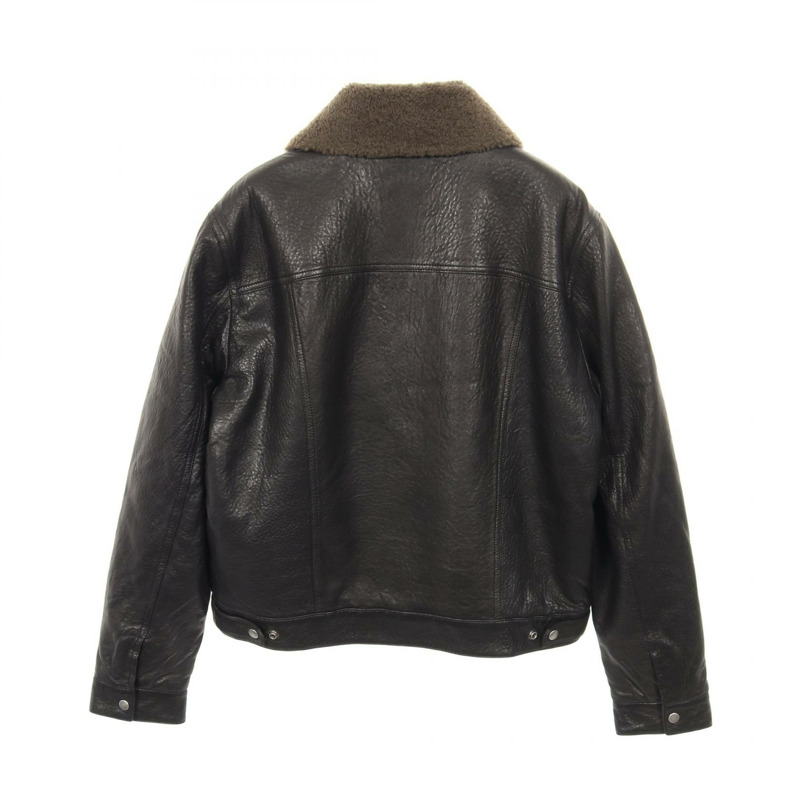 聖羅蘭巴黎男士黑色卡其羊毛皮牛仔褲（二手）-1