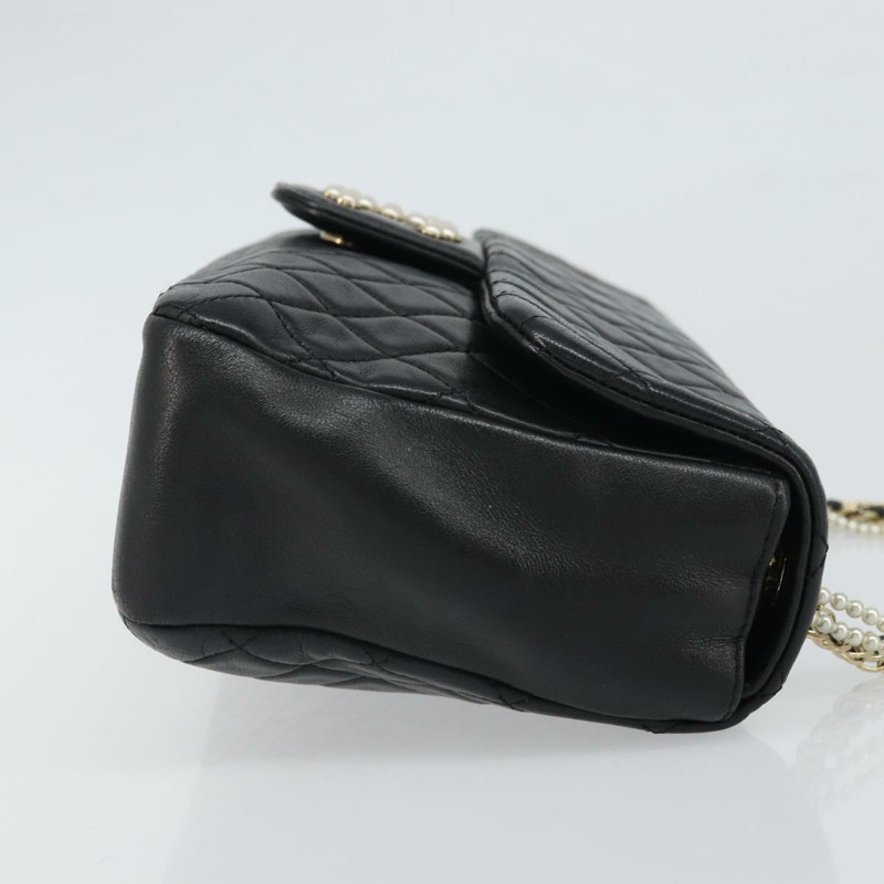 【日本直送】香奈兒 (CHANEL) 菱格紋鏈條手提包，羊皮材質，黑色，金色雙C標誌，正品 BA10326SM-2