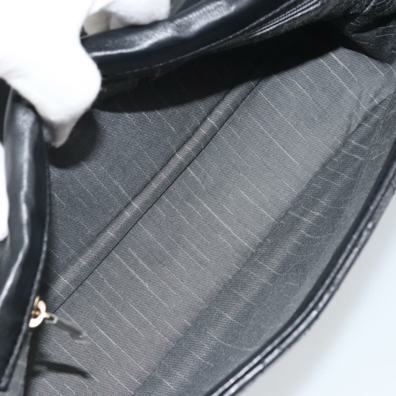 【日本直送】香奈兒 (CHANEL) 菱格紋鏈條手提包，羊皮材質，黑色，金色雙C標誌，正品 BA10326SM-10