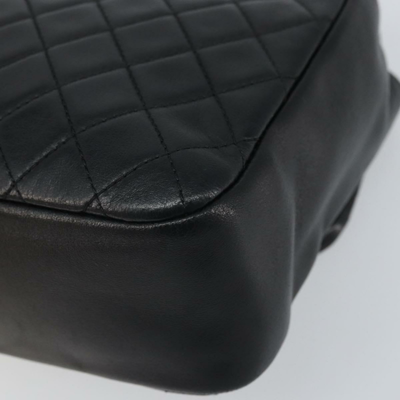 【日本直送】香奈兒 (CHANEL) 菱格紋鏈條手提包，羊皮材質，黑色，金色雙C標誌，正品 BA10326SM-15