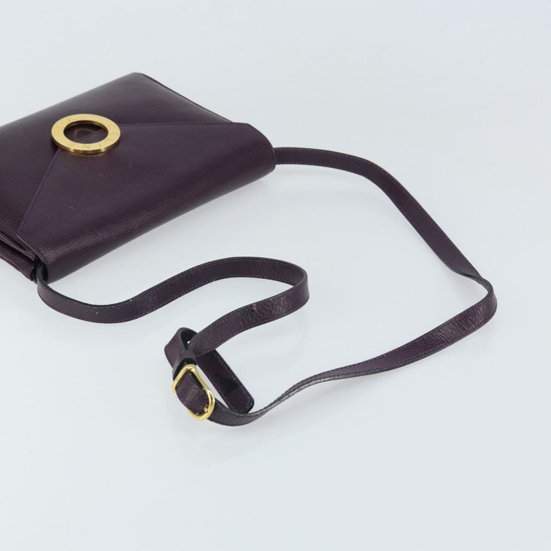 【日本直送】CELINE 圓背包 皮革 紫色 金色 正品 159845V-6