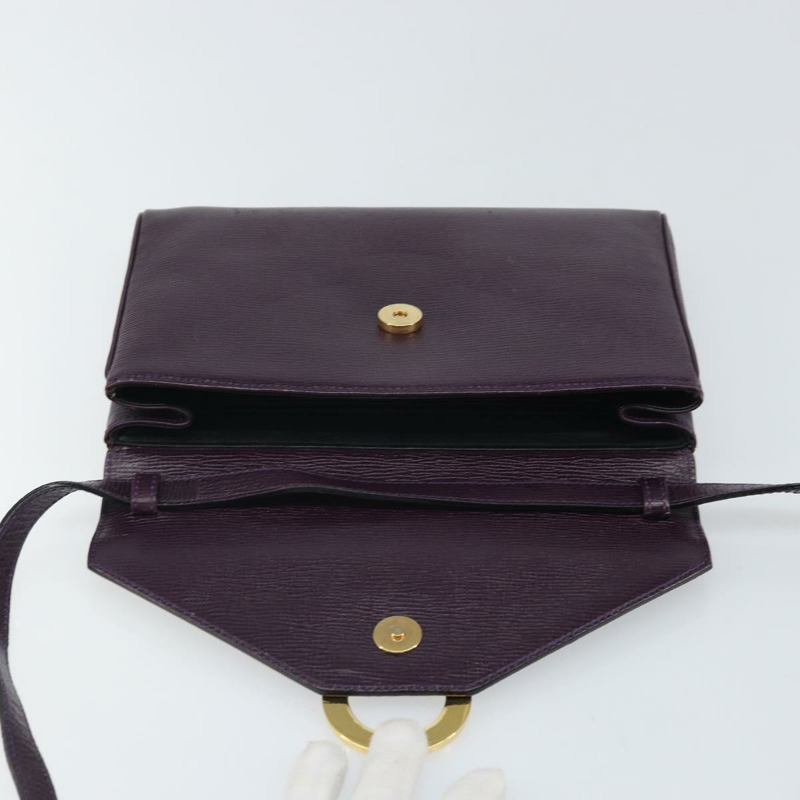 【日本直送】CELINE 圓背包 皮革 紫色 金色 正品 159845V-19