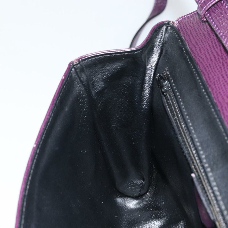 【日本直送】CELINE 圓背包 皮革 紫色 金色 正品 159845V-21