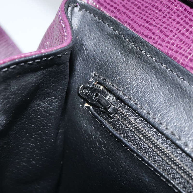 【日本直送】CELINE 圓背包 皮革 紫色 金色 正品 159845V-22