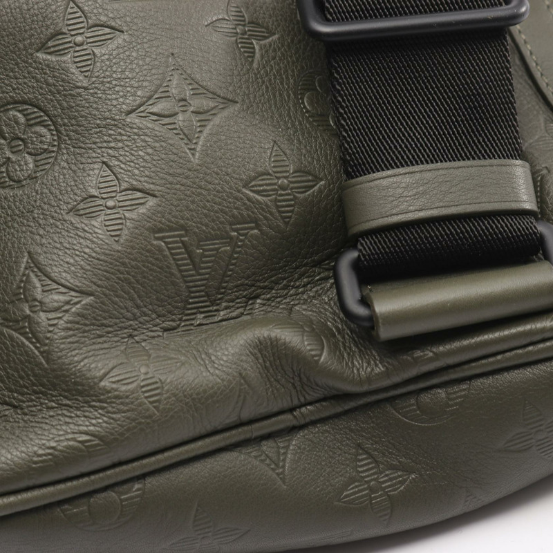 路易威登 Chalk 斜背腰包 M44634 Monogram Shadow 皮革 卡其色-5