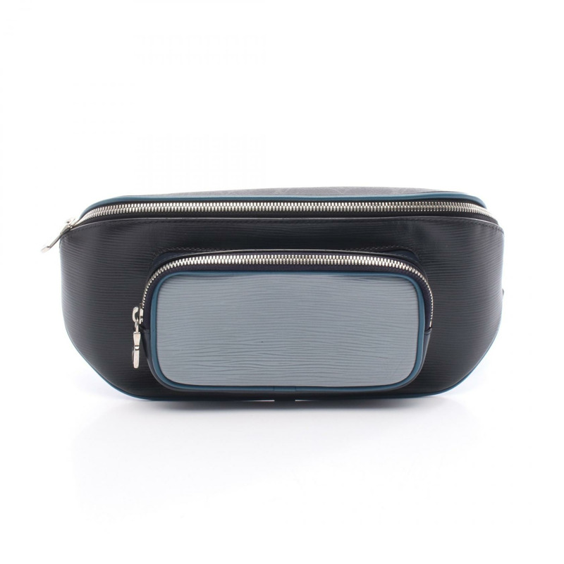 路易威登 (LOUIS VUITTON) 腰包 M53420 Epi 皮革 Monogram Eclipse 黑色/海軍藍 二手 男士-0