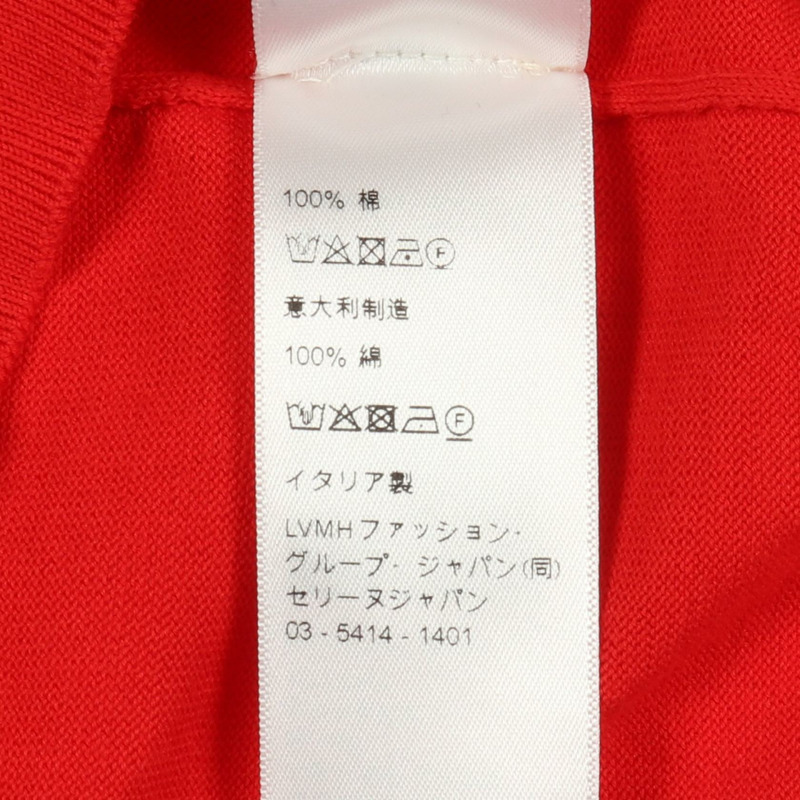 CELINE Triomphe 刺繡經典款 Polo 衫，純棉材質，紅色，二手，男士 L 碼。-3