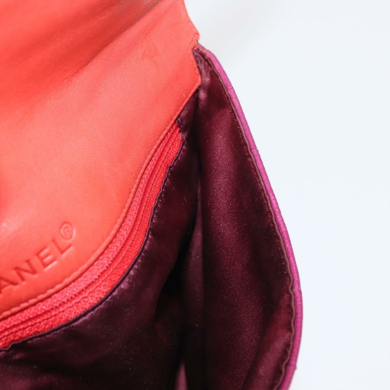 【日本直送】香奈兒 Choco Bar 手提包，羊皮材質，橙色金色 CC 標誌，型號 bs33102-21