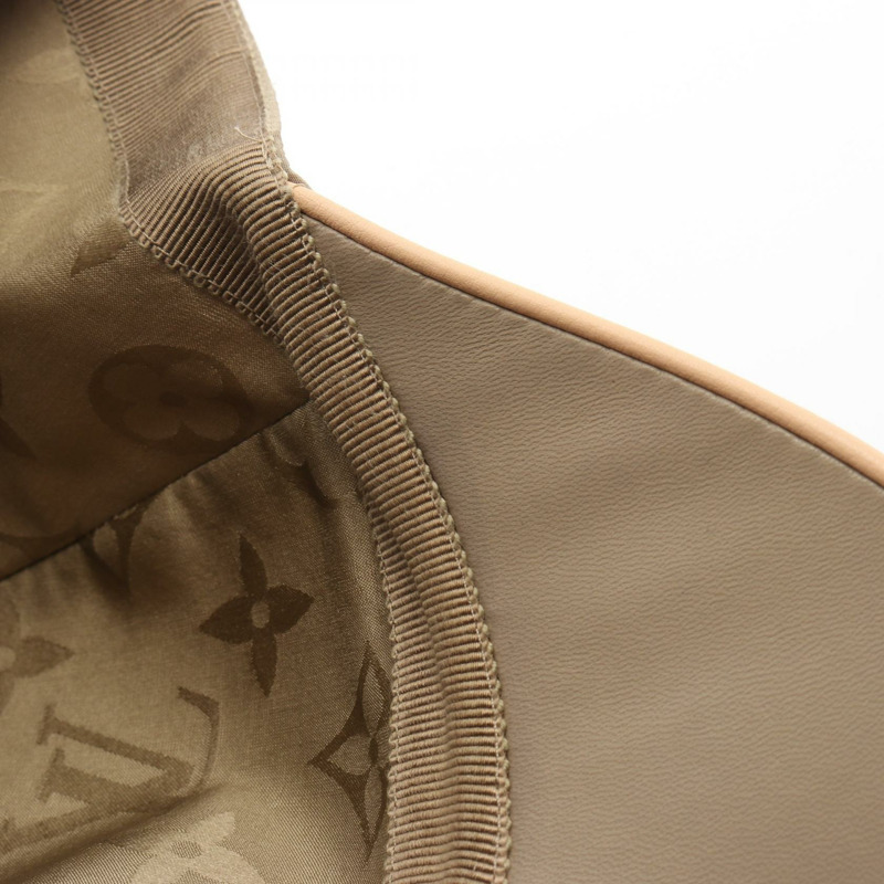 路易威登 Get Ready Monogram 帽子 M76505 絲綢皮革 PVC 米色 棕色 米色 二手 女士-5