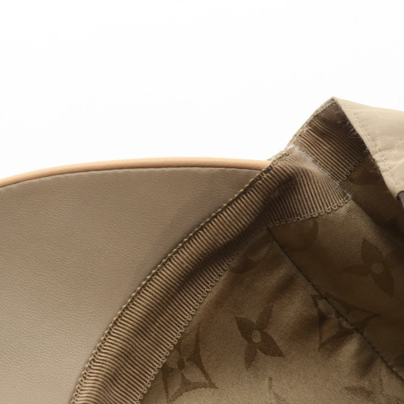 路易威登 Get Ready Monogram 帽子 M76505 絲綢皮革 PVC 米色 棕色 米色 二手 女士-6
