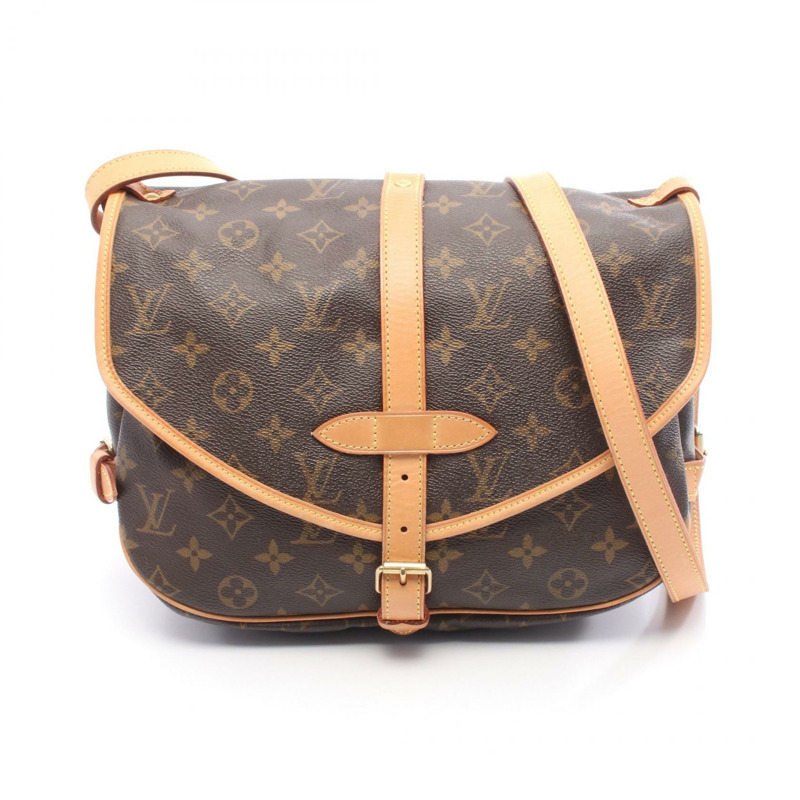 路易威登 Saumur 30 斜背包 M42256 Monogram 帆布 棕色 LV-0