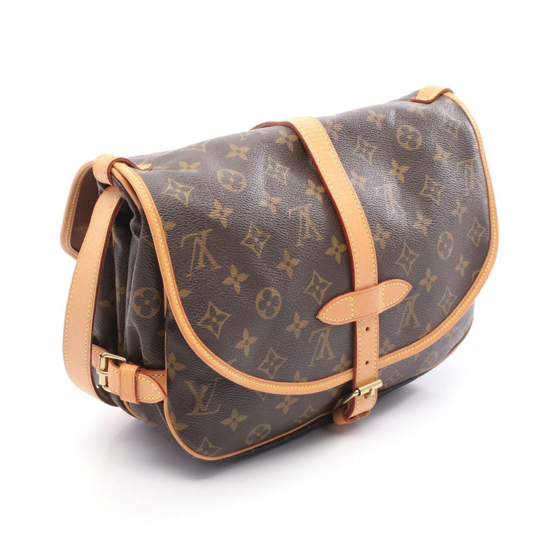 路易威登 Saumur 30 斜背包 M42256 Monogram 帆布 棕色 LV-1