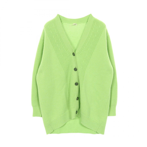 愛馬仕 Sellier 紐扣開襟衫 #34 針織衫 羊絨棉 綠色 二手 女士