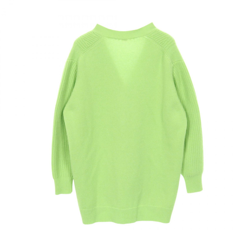 愛馬仕 Sellier 紐扣開襟衫 #34 針織衫 羊絨棉 綠色 二手 女士-1