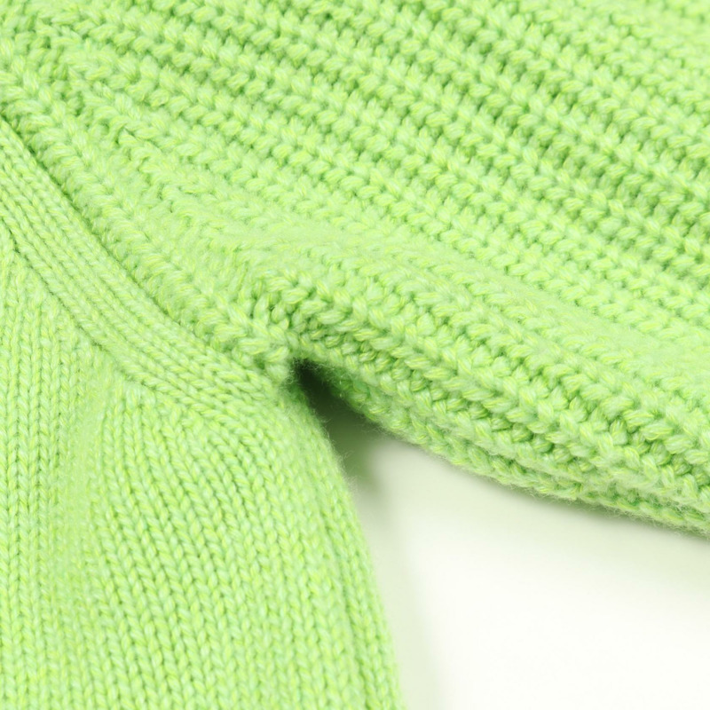 愛馬仕 Sellier 紐扣開襟衫 #34 針織衫 羊絨棉 綠色 二手 女士-5