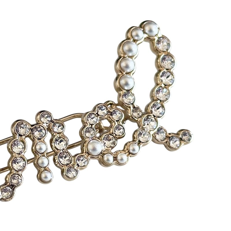 CHANEL 水鑽 珠珠 髮夾-3