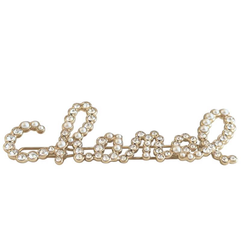 CHANEL 水鑽 珠珠 髮夾-4