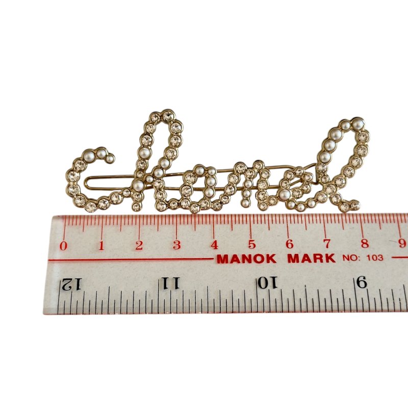 CHANEL 水鑽 珠珠 髮夾-10
