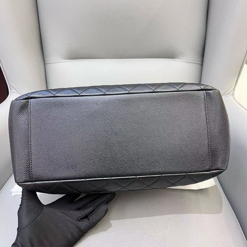 香奈兒/Chanel 黑金荔枝紋GST菱格紋托特包-4