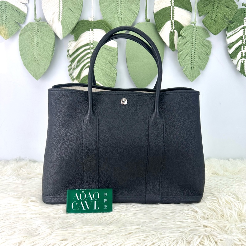 HERMES GARDEN PARTY 36 黑色真皮手提包 U Stamp 全套有單-4