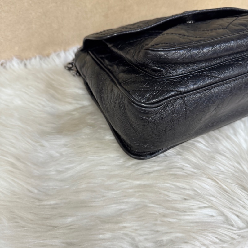 YSL聖羅蘭 Niki小號 黑復刻牛皮肩斜背包-4