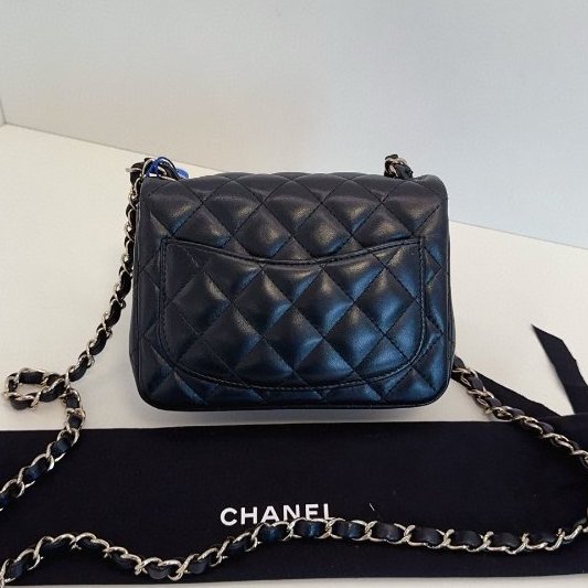 芯片款 香奈兒/Chanel 黑金菱格CF方胖子鏈條包-7